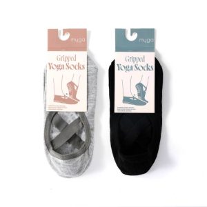 Backless Cross-Strap Gripped Yoga Socks for secure, slip-free movement