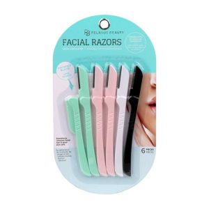 Set of 6 beauty razors with folding blades for precise grooming
