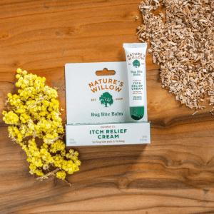 Bug Bite Balm Itch Relief Cream 12-count display for natural itch relief