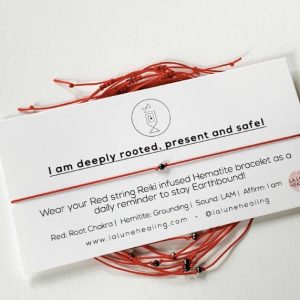 Chakra Bracelet with Red String and Hematite Crystal for balance