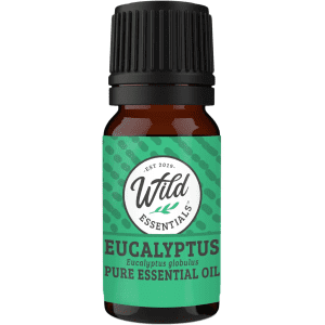 10ml amber glass bottle of pure eucalyptus essential oil with dropper cap – natural aromatherapy oil for respiratory support, sinus relief, and relaxation.