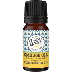 10ml bottle of Smudge Blend essential oil synergy with cleansing, purifying botanicals for energy clearing and aromatherapy rituals.