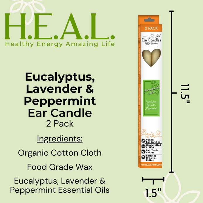 Eucalyptus, lavender, and peppermint ear candles by Doc Harmony for holistic wellness