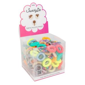Lindo Small SwirlyDo hair ties in bright colors, 144-piece display box in Frankfort, IL