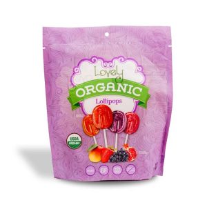 Organic lollipops made with natural ingredients, gluten-free, and dye-free