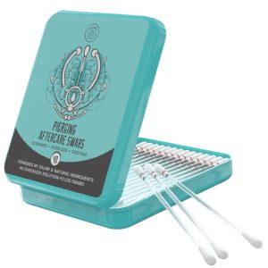 Piercing aftercare swabs, 40-count for soothing and sanitizing