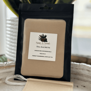 Biodegradable tea sachets for loose leaf tea.