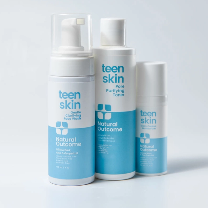 Natural Outcome Teen Skin Kit 3-step regimen for acne-prone skin