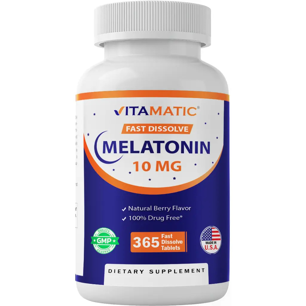 Featured image for “Melatonin 10mg Fast Dissolve Tablets – Maximum Strength, Natural Berry Flavor, Gluten-Free, Non-GMO – 100% Drug-Free Sleep Support”