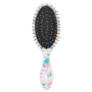 "Kids' detangler hairbrush with heart design by WetBrush.